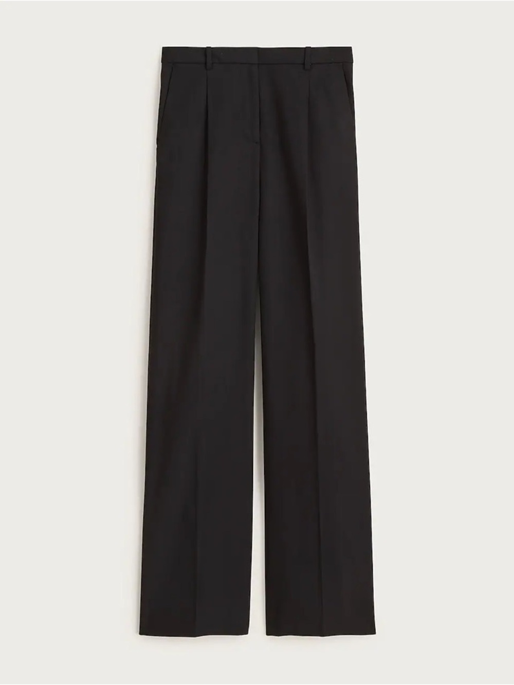J.Crew Essential Wide-Leg Pant in Italian Studio Wool Blend in Black Size 16